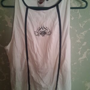 Harley-Davidson White and Black Men's Tank Top